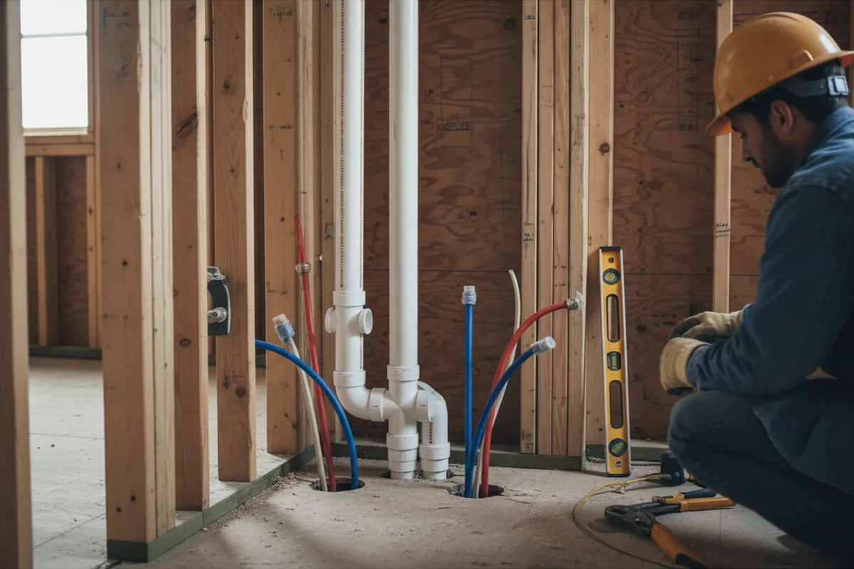 Drain and supply rough-in during Leak Detection in Eureka